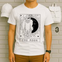 Tarot Card Crescent Moon And Cat Graphic T-Shirt