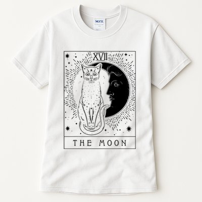Tarot Card Crescent Moon And Cat Graphic Tall T-Shirt