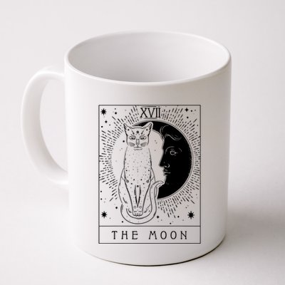 Tarot Card Crescent Moon And Cat Graphic Mug