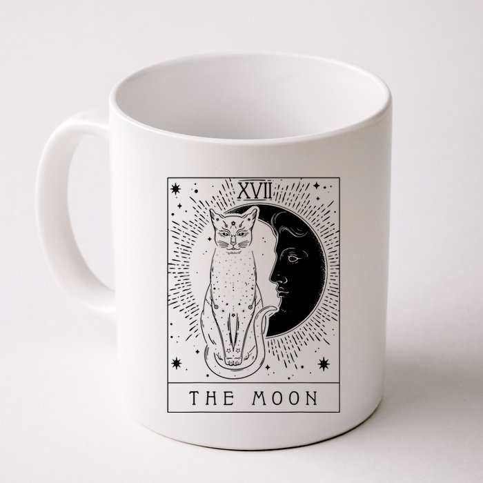 Tarot Card Crescent Moon And Cat Graphic Mug