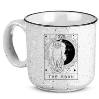 Tarot Card Crescent Moon And Cat Graphic 15oz Campfire Ceramic Mug
