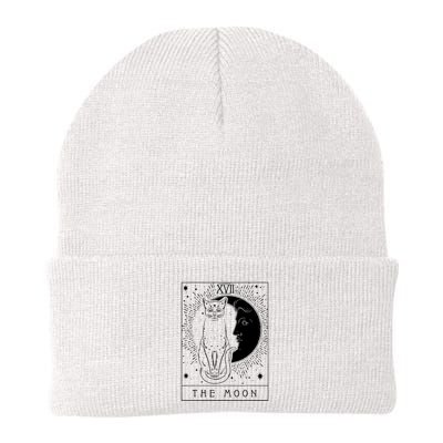 Tarot Card Crescent Moon And Cat Graphic Beanie