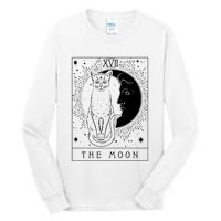 Tarot Card Crescent Moon And Cat Graphic Tall Long Sleeve T-Shirt