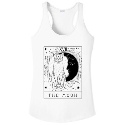 Tarot Card Crescent Moon And Cat Graphic Ladies PosiCharge Competitor Racerback Tank