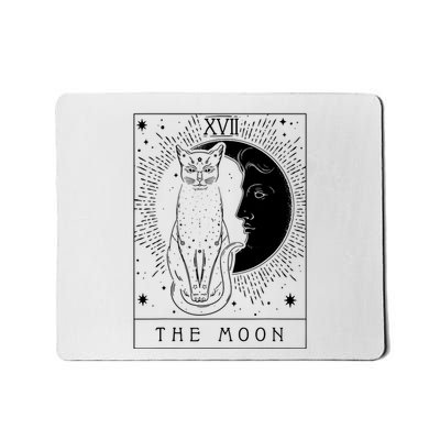 Tarot Card Crescent Moon And Cat Graphic Mousepad