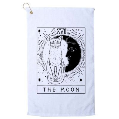 Tarot Card Crescent Moon And Cat Graphic Golf Towel