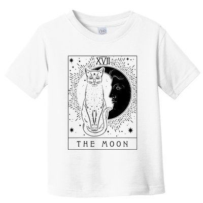 Tarot Card Crescent Moon And Cat Graphic Toddler T-Shirt