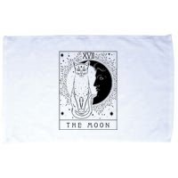 Tarot Card Crescent Moon And Cat Graphic Microfiber Hand Towel