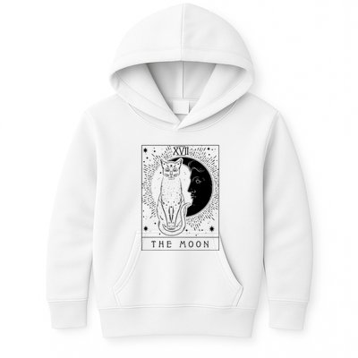 Tarot Card Crescent Moon And Cat Graphic Kids Hoodie