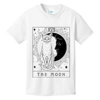 Tarot Card Crescent Moon And Cat Graphic Kids T-Shirt