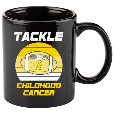 Tackle Childhood Cancer Football 11oz C Handle Ceramic Mug