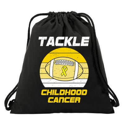 Tackle Childhood Cancer Football Drawstring Bag