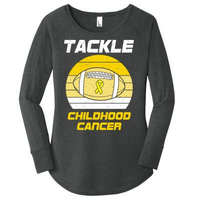 Tackle Childhood Cancer Football Women's Perfect Tri Tunic Long Sleeve Shirt