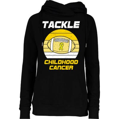 Tackle Childhood Cancer Football Womens Funnel Neck Pullover Hood