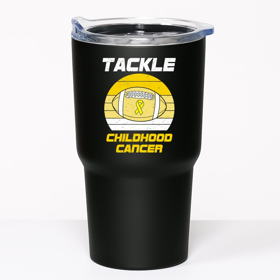 Tackle Childhood Cancer Football Tumbler