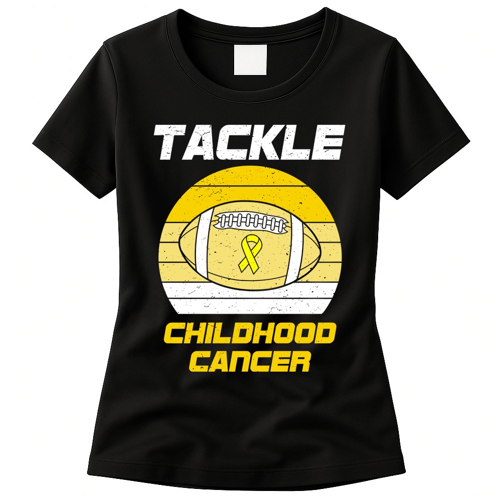 Tackle Childhood Cancer Football Womens T-Shirt