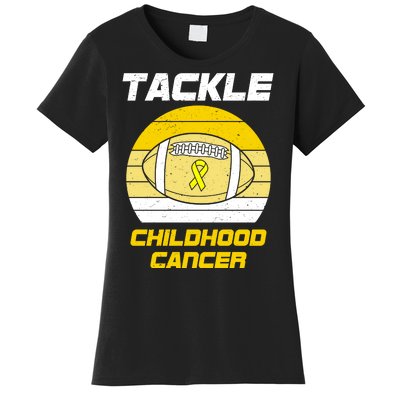 Tackle Childhood Cancer Football Women's T-Shirt