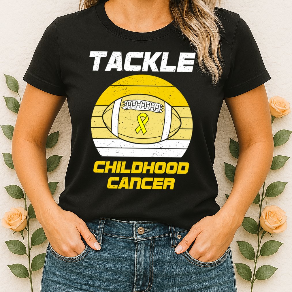 Tackle Childhood Cancer Football Womens T-Shirt