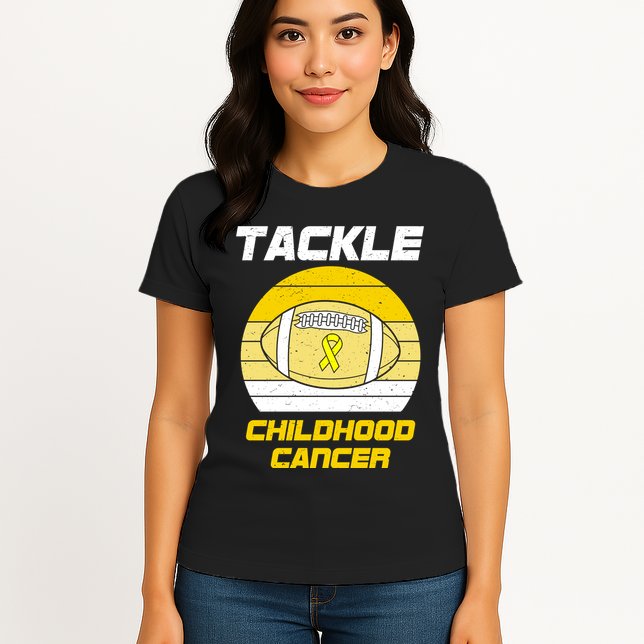 Tackle Childhood Cancer Football Womens T-Shirt