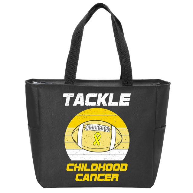 Tackle Childhood Cancer Football Zip Tote Bag