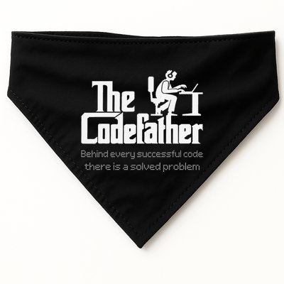 The Codefather Code Solved Problem Funny Family Quotes USA-Made Doggie Bandana