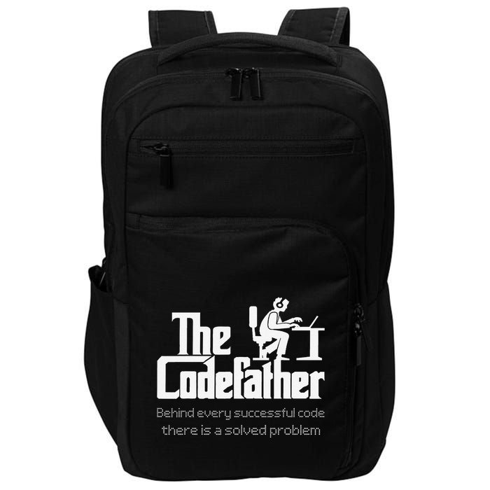 The Codefather Code Solved Problem Funny Family Quotes Impact Tech Backpack