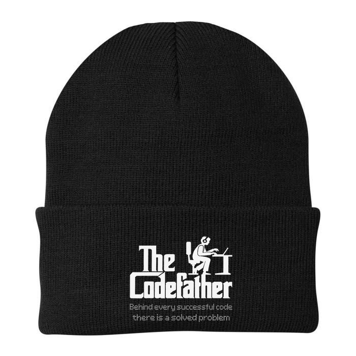 The Codefather Code Solved Problem Funny Family Quotes Knit Cap Winter Beanie