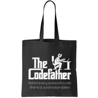 The Codefather Code Solved Problem Funny Family Quotes Tote Bag