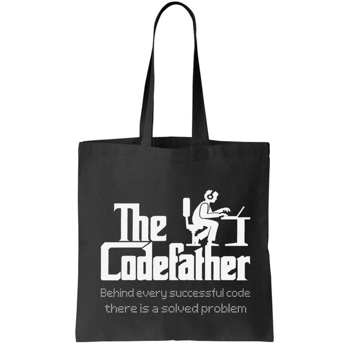 The Codefather Code Solved Problem Funny Family Quotes Tote Bag