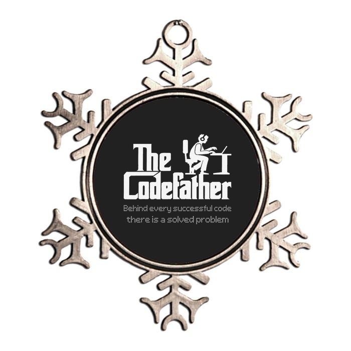 The Codefather Code Solved Problem Funny Family Quotes Metallic Star Ornament