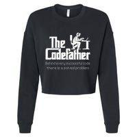 The Codefather Code Solved Problem Funny Family Quotes Cropped Pullover Crew
