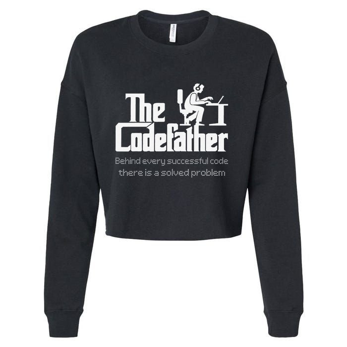 The Codefather Code Solved Problem Funny Family Quotes Cropped Pullover Crew