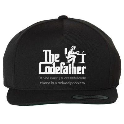 The Codefather Code Solved Problem Funny Family Quotes Wool Snapback Cap