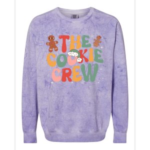 The Cookie Crew Baking Retro Groovy Christmas Gingerbread Gift Colorblast Crewneck Sweatshirt