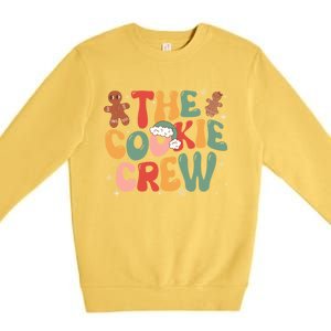 The Cookie Crew Baking Retro Groovy Christmas Gingerbread Gift Premium Crewneck Sweatshirt