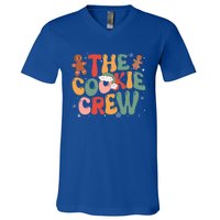 The Cookie Crew Baking Retro Groovy Christmas Gingerbread Gift V-Neck T-Shirt