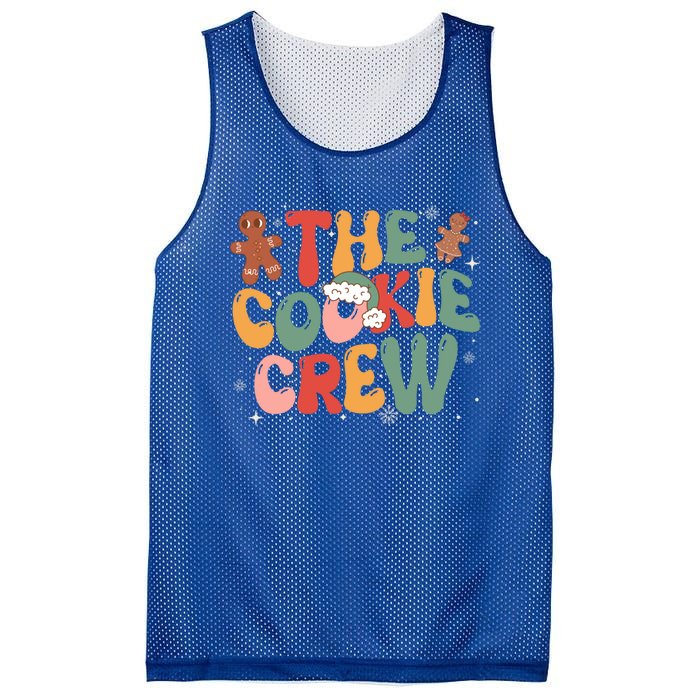 The Cookie Crew Baking Retro Groovy Christmas Gingerbread Gift Mesh Reversible Basketball Jersey Tank