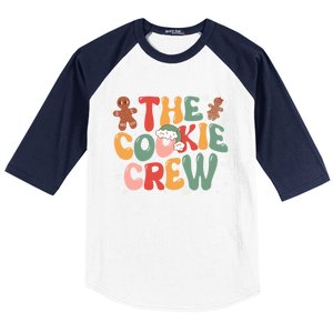 The Cookie Crew Baking Retro Groovy Christmas Gingerbread Gift Baseball Sleeve Shirt