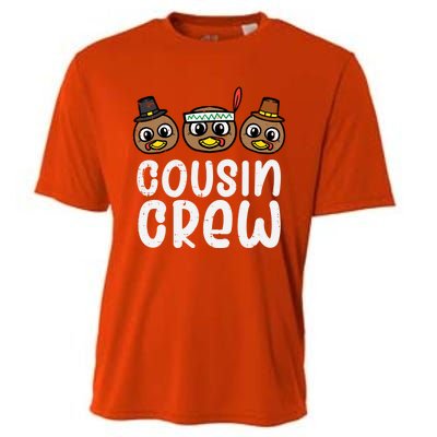 Thanksgiving Cousin Crew Turkey Head Gift Cooling Performance Crew T-Shirt