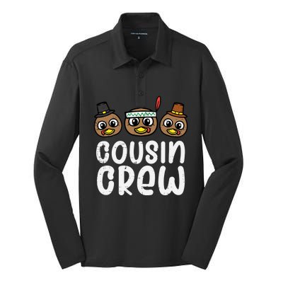 Thanksgiving Cousin Crew Turkey Head Gift Silk Touch Performance Long Sleeve Polo