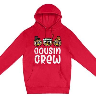 Thanksgiving Cousin Crew Turkey Head Gift Premium Pullover Hoodie