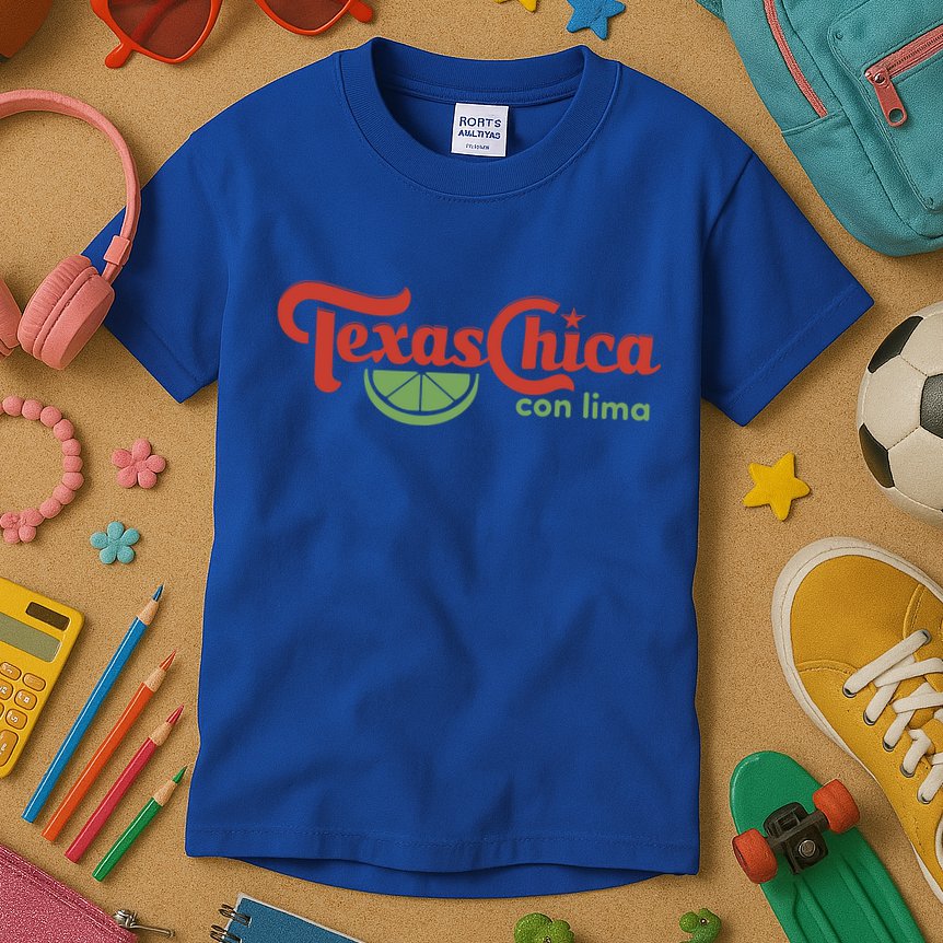 Texas Chica Con Lima Kids T-Shirt
