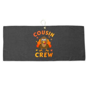 Thanksgiving Cousin Crew With Cute Turkey For Family Reunion Gift Large Microfiber Waffle Golf Towel