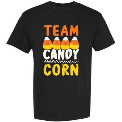 Team Candy Corn Funny Halloween Scary Lazy Costume Garment-Dyed Heavyweight T-Shirt