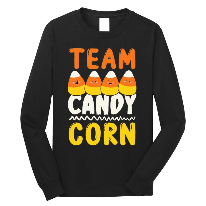 Team Candy Corn Funny Halloween Scary Lazy Costume Long Sleeve Shirt