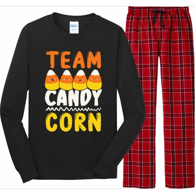 Team Candy Corn Funny Halloween Scary Lazy Costume Long Sleeve Pajama Set