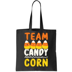 Team Candy Corn Funny Halloween Scary Lazy Costume Tote Bag