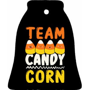 Team Candy Corn Funny Halloween Scary Lazy Costume Ceramic Bell Ornament