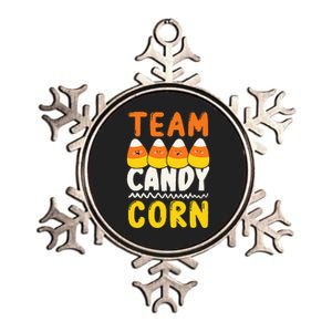 Team Candy Corn Funny Halloween Scary Lazy Costume Metallic Star Ornament