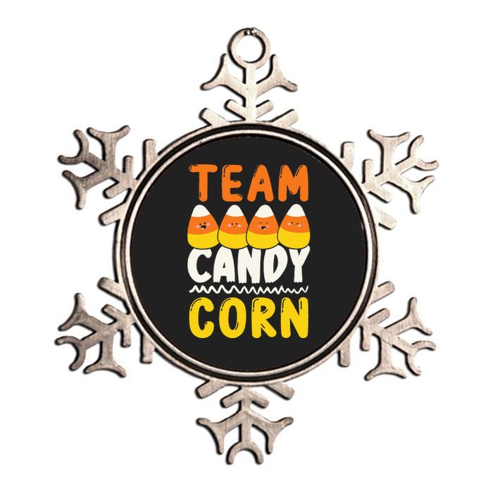 Team Candy Corn Funny Halloween Scary Lazy Costume Metallic Star Ornament